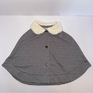 Rachel Zoe size 4t Black and White Houndstooth Cape